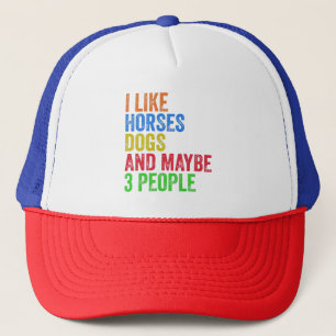 Boné Eu Gosto de Cavalos Cachorros E Talvez 3 Pessoas