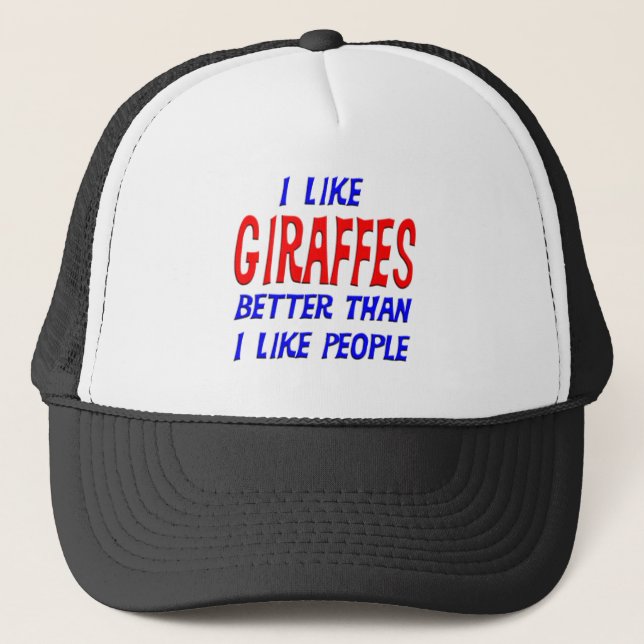 Boné Eu gosto de girafas melhores do que eu gosto de (Frente)