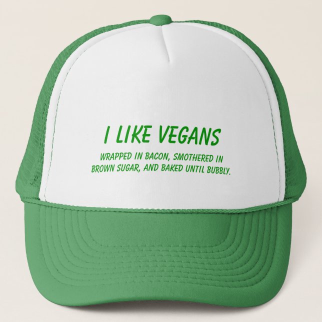 Boné Eu Gosto De Vegans... Cozidos Até Que Bubble É Eng (Frente)