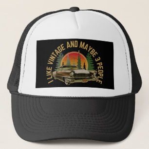 Boné Eu gosto de vintage e talvez 3 pessoas carro cláss