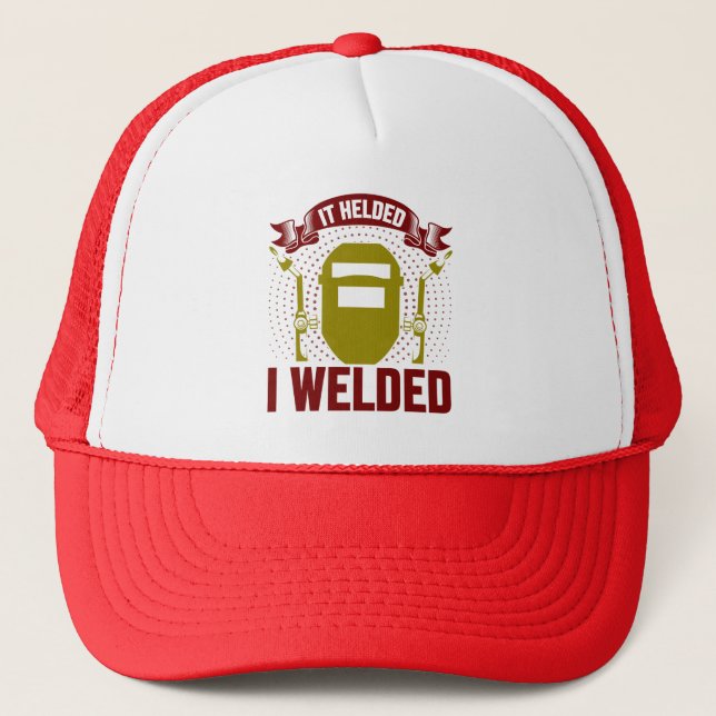 Boné Eu me congratulo com a citação, Engraçada Welder (Frente)