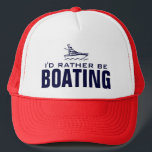 Boné Eu preferencialmente ser barco chapéu para saltado<br><div class="desc">Eu preferencialmente de ser barco para saltadores. Ideia de presente esportivo para marinheiros ou aposentados homens e mulheres. Pequeno barco de pesca/design de lancha com aspas humorísticas. Imagem náutica de barco/navio. Esporte aquático / tema do lazer.</div>