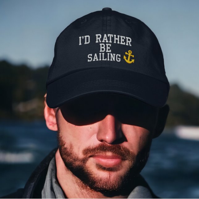 Boné Eu preferencialmente velejar (I would rather be sailing embroidered baseball cap from Ricaso. )