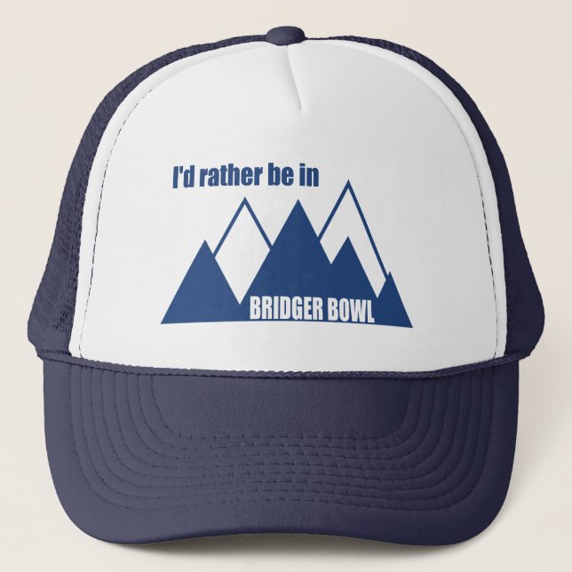 Boné Eu Preferiria Estar na Montanha Bridger Bowl (Frente)
