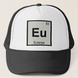Boné Eu - símbolo da mesa periódica da química do mu