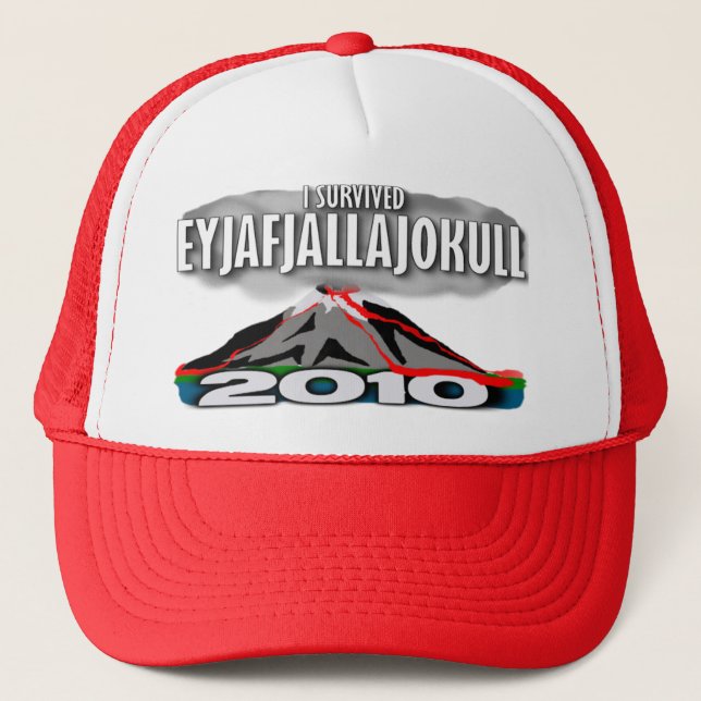 Boné Eu sobrevivi ao vulcão de Islândia (Frente)