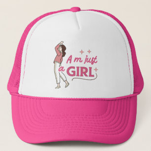 Boné "Eu sou apenas uma garota" Desenho Retro-Feminista