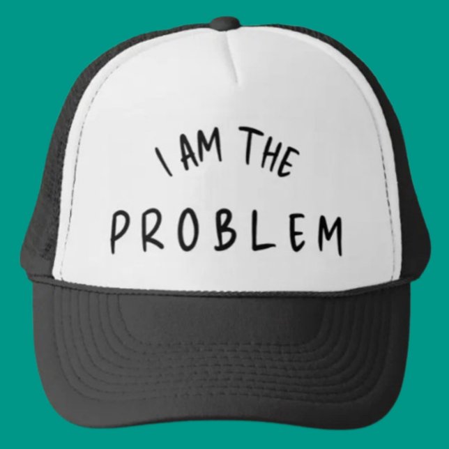 Boné Eu Sou O Problema – Design Divertido de Fonte Escr (Criador carregado)