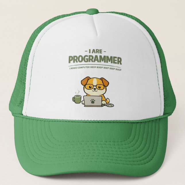 Boné Eu Sou Programador Beep Boop Divertido (Frente)