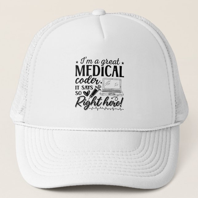 Boné Eu sou um programador de ICD com código médico Exc (Frente)