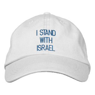 Boné Eu suporto com o texto personalizado azul-branco d