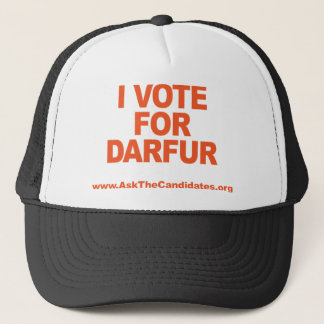 Boné Eu voto para o chapéu de Darfur