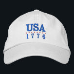 Boné EUA 1776 Patriótico<br><div class="desc">EUA e 1776 são bordados em azul neste boné de baseball unisex. Maneira perfeita de mostrar seu patriotismo no dia 4 de julho, Dia Memorial ou qualquer ocasião.</div>