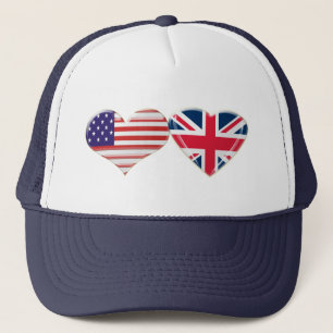 Boné EUA e design BRITÂNICO da bandeira do coração