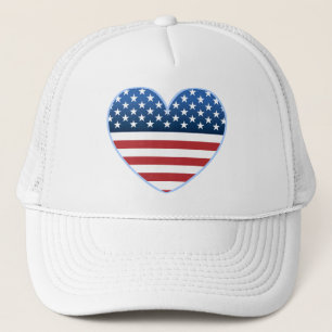 Boné EUA Heart Flag Trucker Hat