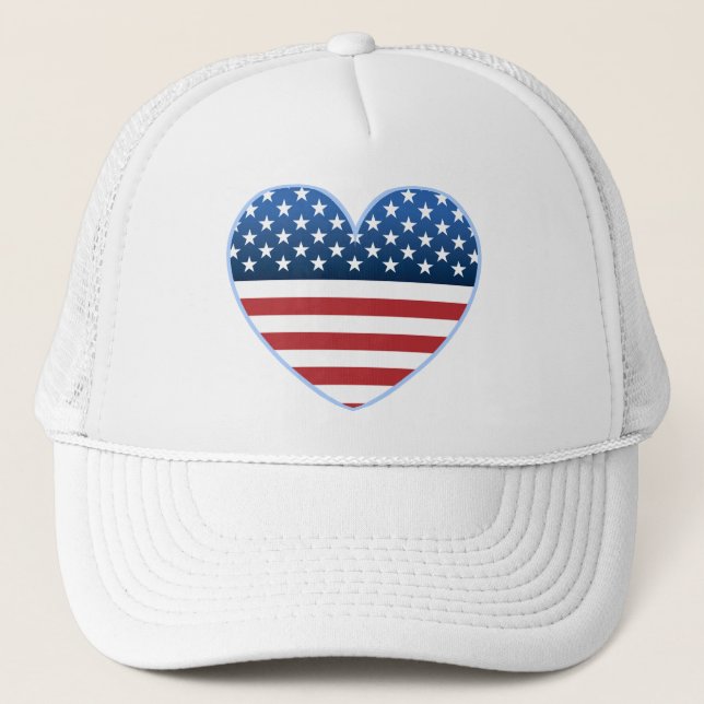 Boné EUA Heart Flag Trucker Hat (Frente)