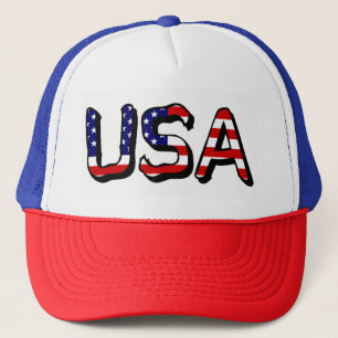 Boné EUA sobrepostos na bandeira americana thcn