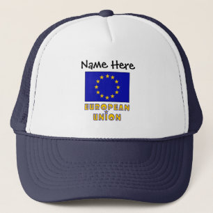 Boné European Union and EU Flag Personalized Trucker H