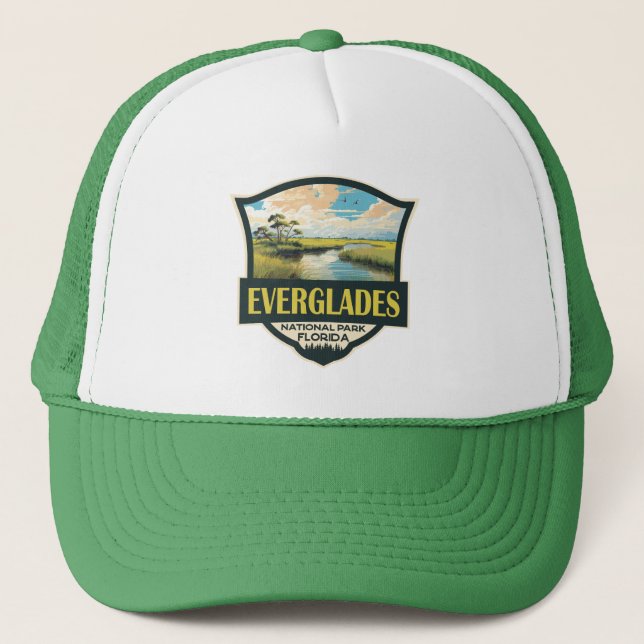 Boné Everglades National Park Illustration Viagem Art (Frente)