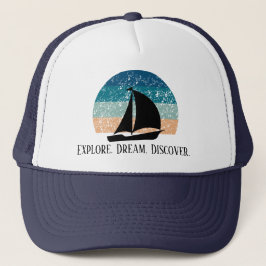 Boné Explore. Sonho. Descubra. Viagem Trucker Hat