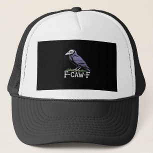 Boné F-Caw-F Osso Texto Caveira Corvo - Humor Gótico Ma