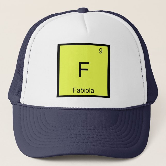 Boné Fabiola Nome Química Elemento Tabela Periódica (Frente)