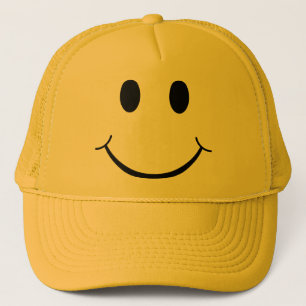 Boné Face feliz amarela dos anos 70