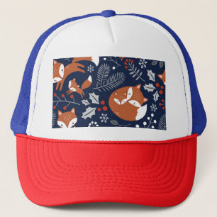 Boné Família Fox: padrão contínuo de vintage.