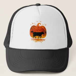 BONÉ FANTASIA DE ABÓBORA DE HALLOWEEN DE VACA AMANTE DE