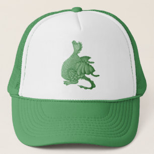 Boné fantasia mítica, criatura verde, dragão