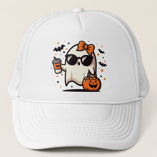 Boné Fantasma Bonitinho de Halloween (Frente)
