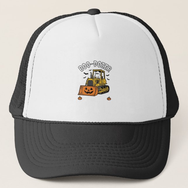 Boné Fantasma de Halloween Boo Dozer Bulldozer Divertid (Frente)