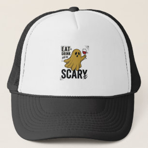 Boné Fantasma de Halloween Coma Beba e Seja Assustador 