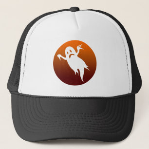 Boné fantasma de Halloween lua laranja