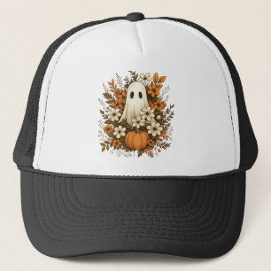 Boné Fantasma Fofo Com Abóbora E Flores De Outono – Hal