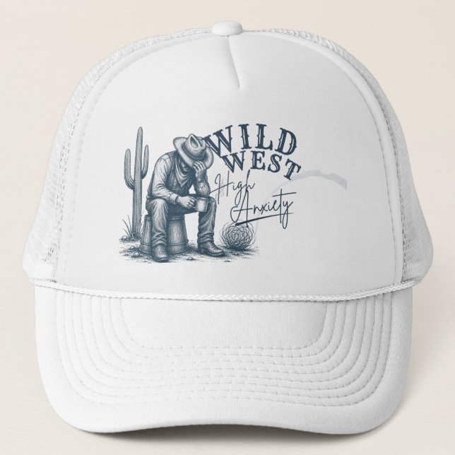 Boné Faroeste Alta Ansiedade | Design Western Engraçado (Frente)