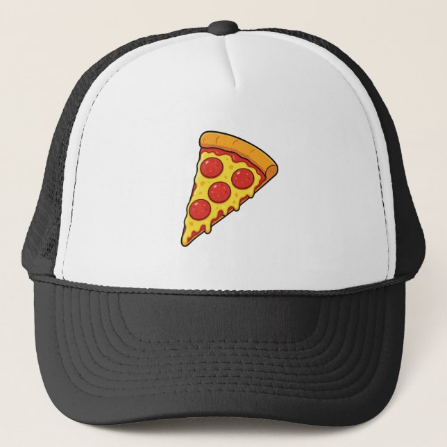 Boné Fatia de Pizza de Pepperoni Queijosa (Frente)