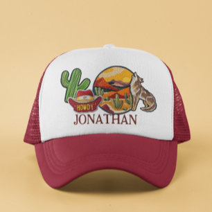 Boné Faux Patches personalizados Howdy Western Cowboy