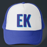 Boné Favor de festa de solteira na praia com monograma<br><div class="desc">Boné de caminhoneiro de Favor de festa de solteira na praia com monograma sombreado</div>