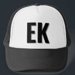 Boné Favor de festa de solteira na praia com monograma<br><div class="desc">Boné de caminhoneiro de Favor de festa de solteira na praia com monograma sombreado</div>