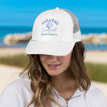 Boné favores de Festa de solteira de Cowgirl da costa<br><div class="desc">Coastal Cowgirl Bachelorette Fim de semana em uma solteira costeira favorece chapéu impresso personalizado,  festa de solteira personalizada a favor da poeira azul-marinha praia marinha poeirenta praia azul poeirenta favoritos para festas de verão</div>