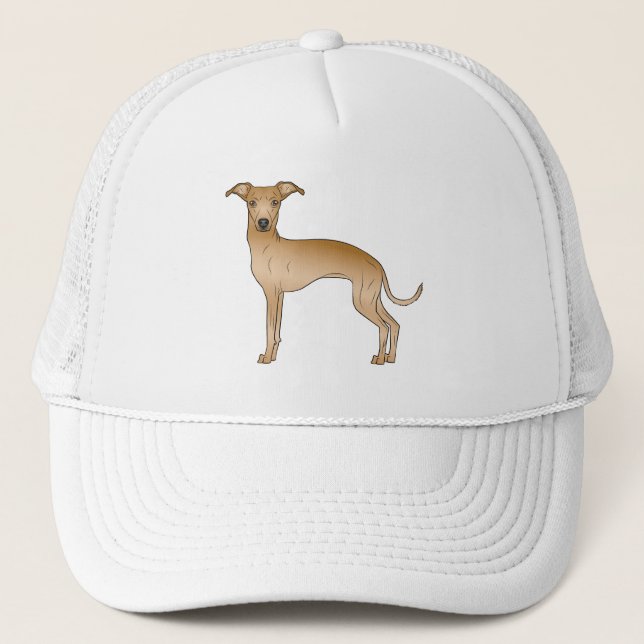 Boné Fawn italiano Greyhound Cute Cartoon Dog Trucker (Frente)