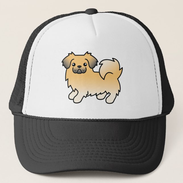 Boné Fawn Sable Tibetan Spaniel Cute Cartoon Dog (Frente)