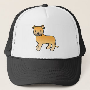 Boné Fawn Staffordshire Bull Terrier Dog Cartoon Design