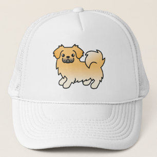 Boné Fawn Tibetan Spaniel Cute Cartoon Dog