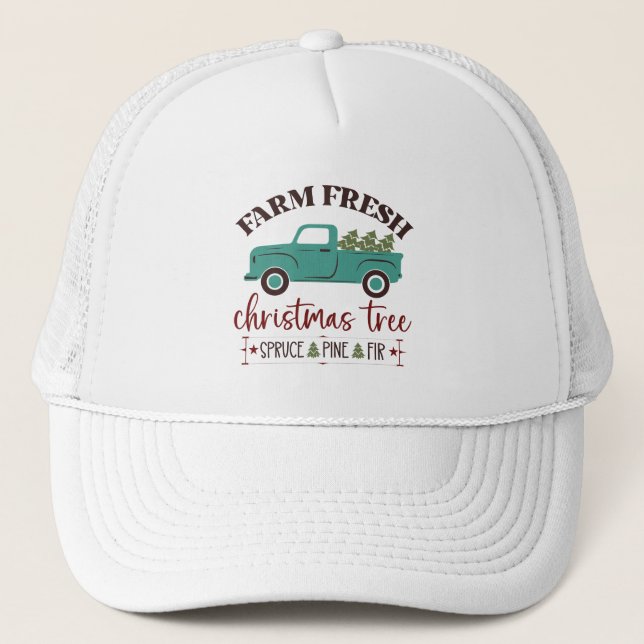 Boné fazenda festiva, árvore de Natal fresca (Frente)