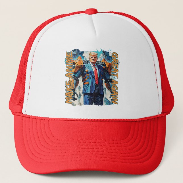 Boné Fazer Excelente De Anime Novamente - Mecha Trump (Frente)