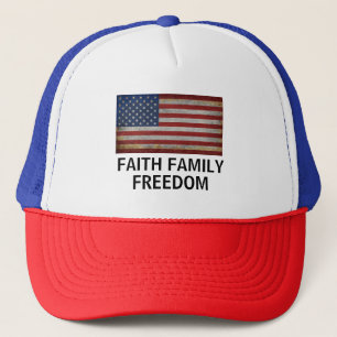 BONÉ FÉ FAMÍLIA LIBERDADE BANDEIRA DOS EUA PERSONALIZAD