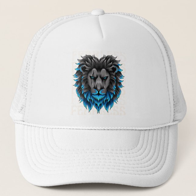 Boné Fearless Lion Trucker Hat | Bold Blue King of the  (Frente)