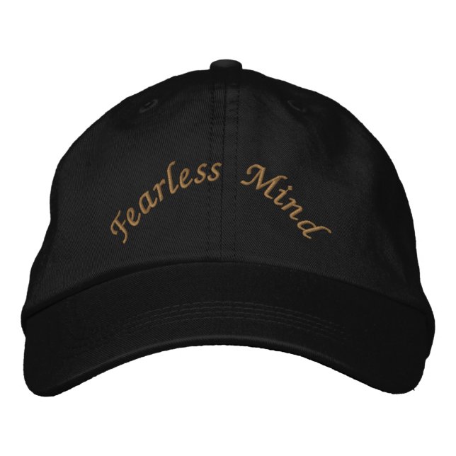 Boné Fearless Mind Clássico Preto Motivacional - Estilo (Frente)